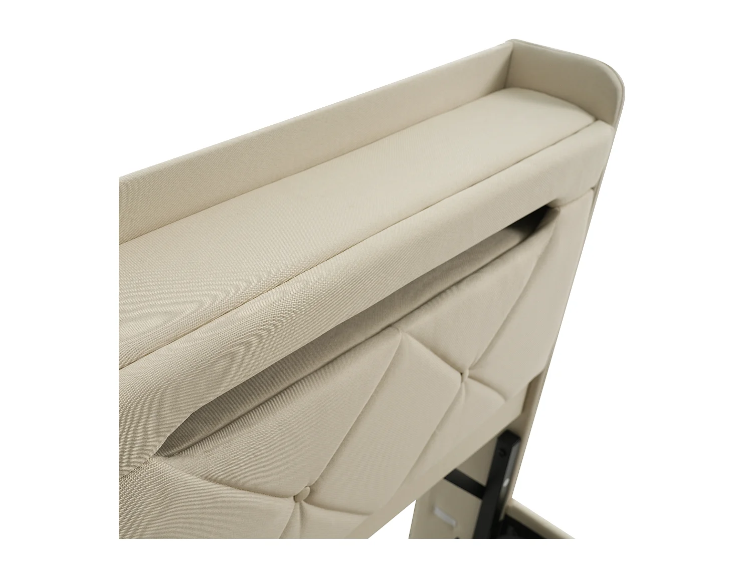 Lit adulte 160x200cm avec sommier - tête de lit rangement avec USB et LED - lin beige (sans matelas)