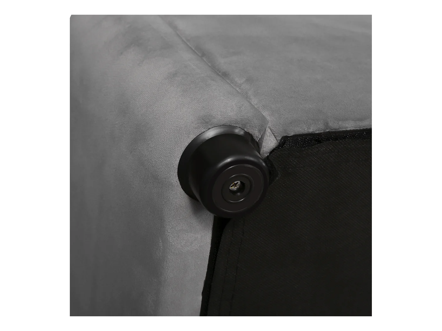 Volwassen opbergbed 140x190 cm met houten onderstel - gestoffeerd hoofdeinde - fluweel - grijs (zonder matras)