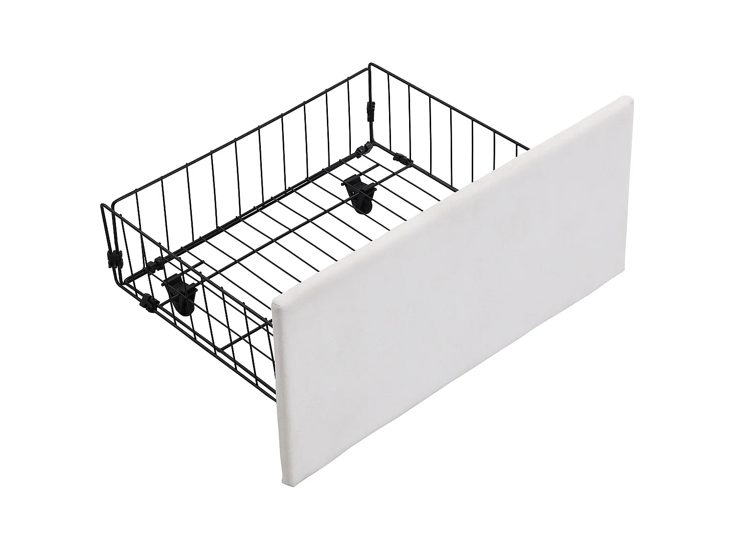 Lit coffre adulte 140x200 cm avec sommier - tête de lit rembourré avec 3 tiroirs - velours - beige (sans matelas)