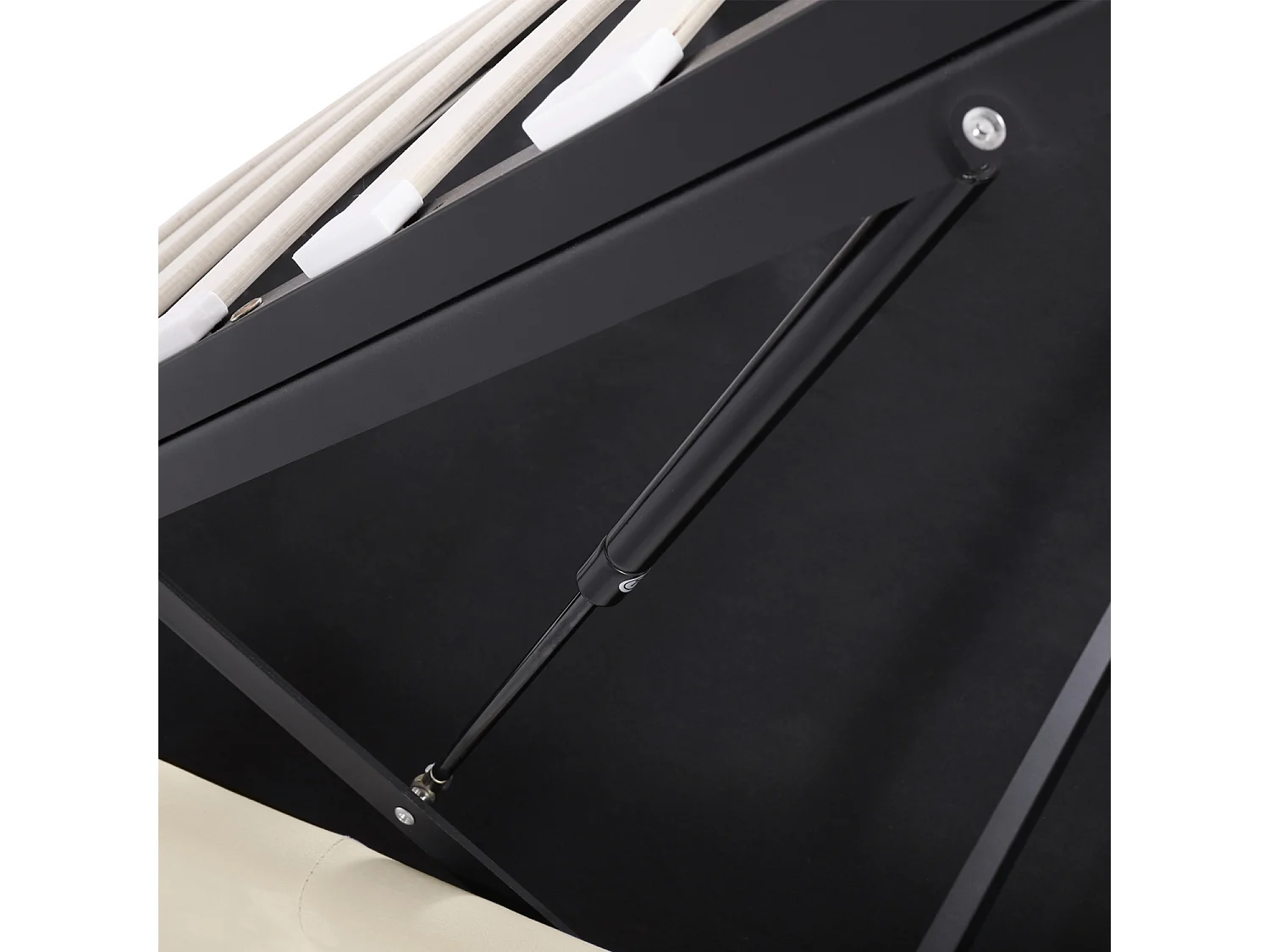 Volwassen opbergbed 180x200cm - tweepersoonsbed met verstelbare bodem en hoofdeinde - PU - Beige (zonder matras)