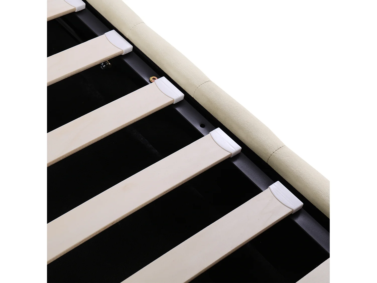 Volwassen opbergbed 180x200cm - tweepersoonsbed met verstelbare bodem en hoofdeinde - PU - Beige (zonder matras)