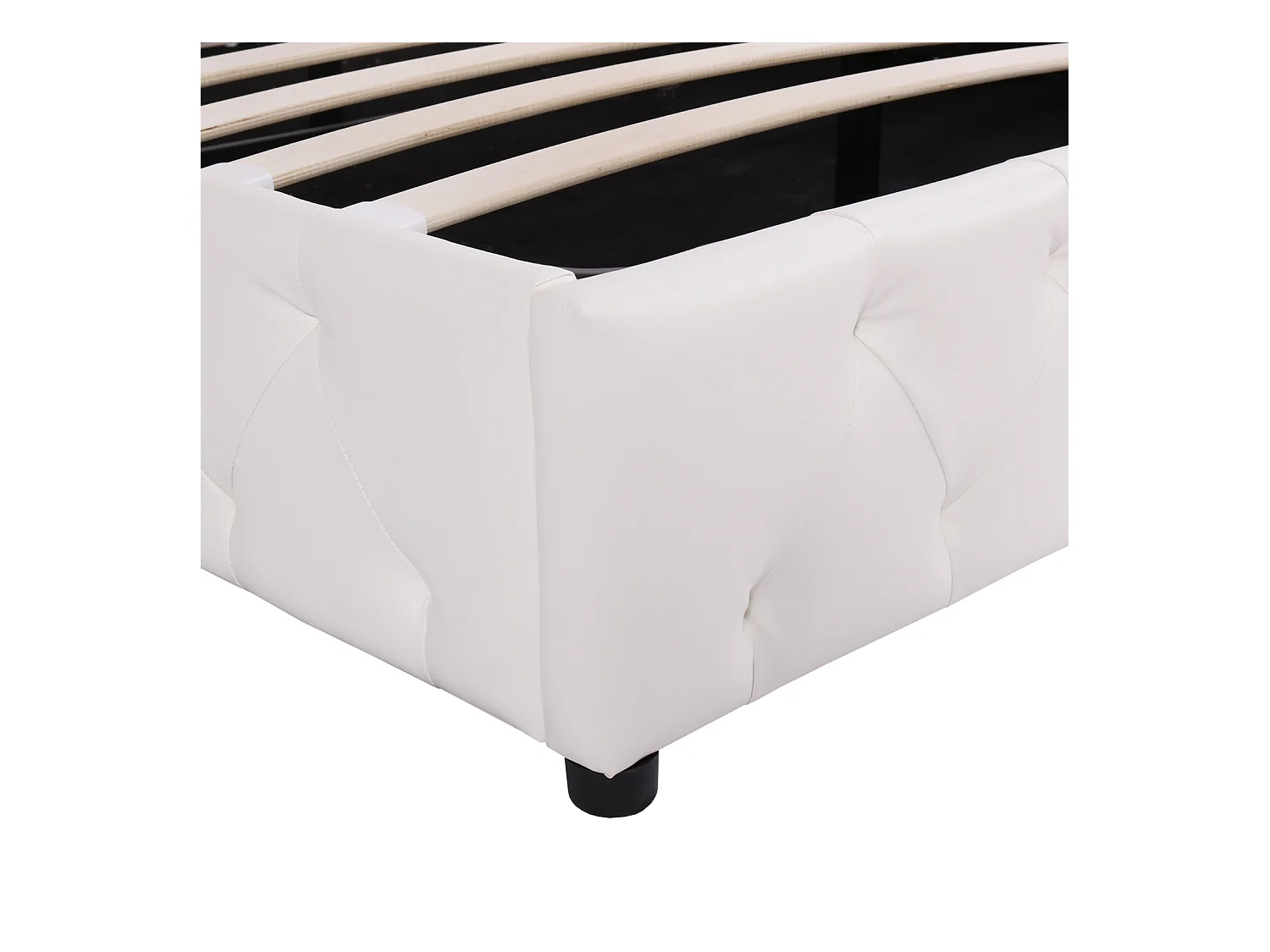 Volwassen opbergbed 180x200cm - tweepersoonsbed met verstelbare bodem en hoofdeinde - PU - wit (zonder matras)