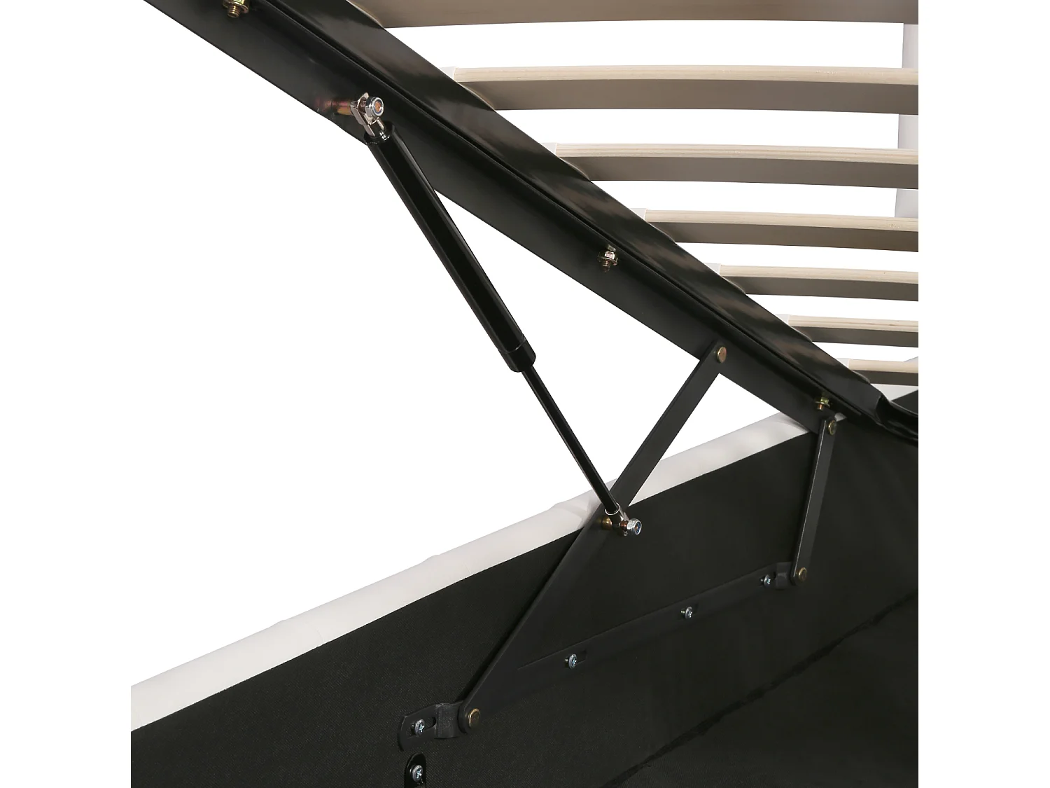 Volwassen opbergbed 140x200cm - tweepersoonsbed met verstelbare bodem en hoofdeinde - PU - wit (zonder matras)