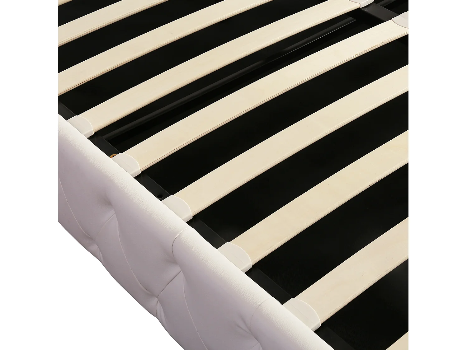 Volwassen opbergbed 140x200cm - tweepersoonsbed met verstelbare bodem en hoofdeinde - PU - wit (zonder matras)