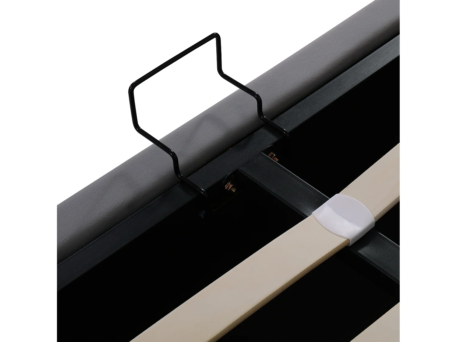 Volwassen opbergbed 180x200 cm met onderstel - groot hoofdeinde met richtingslicht en USB - fluweel - grijs (zonder matras)