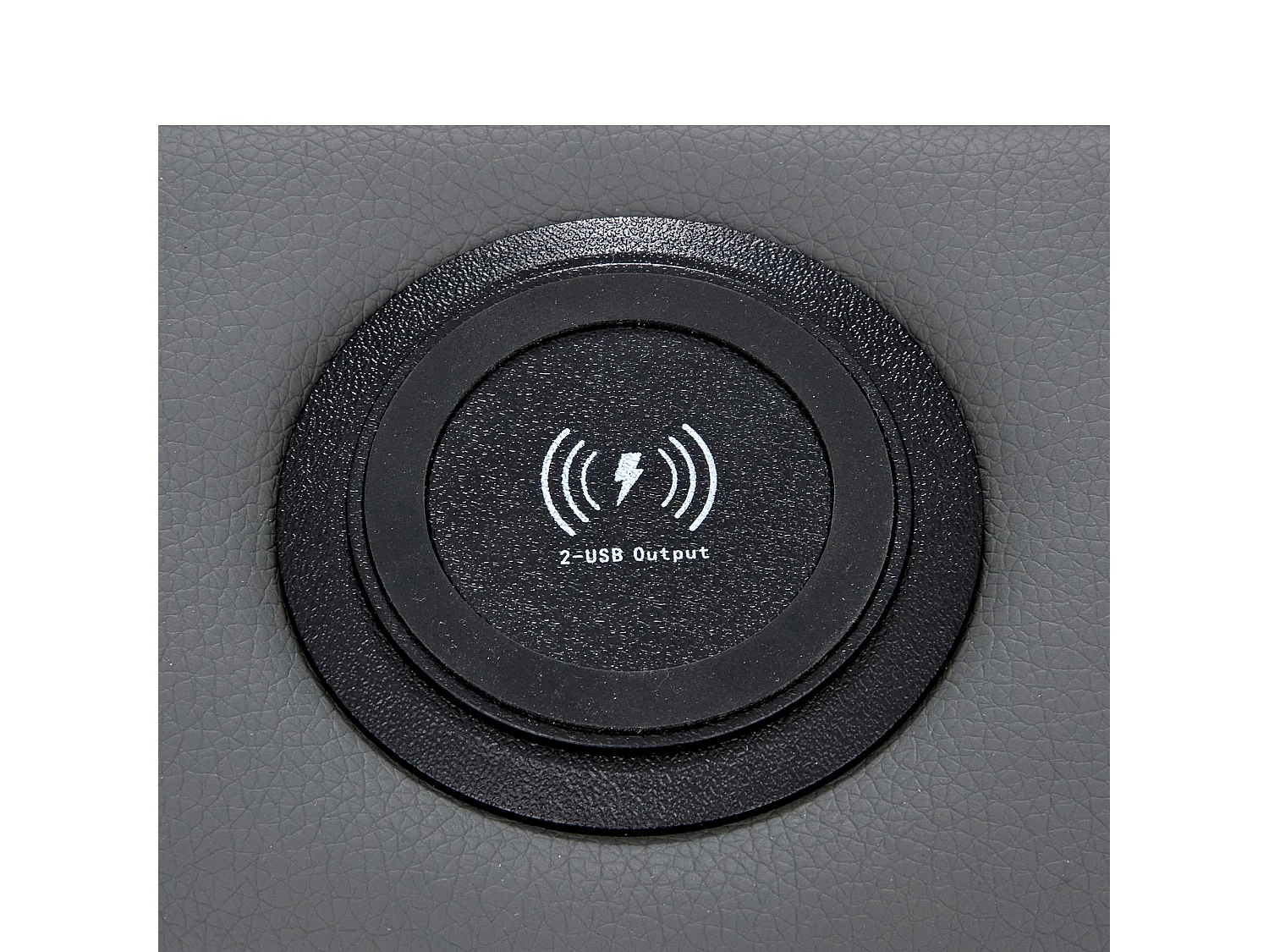 Lit coffre 140x200 cm avec sommier - tête de lit capitonnée avec LED et USB - similicuir - gris (sans matelas)