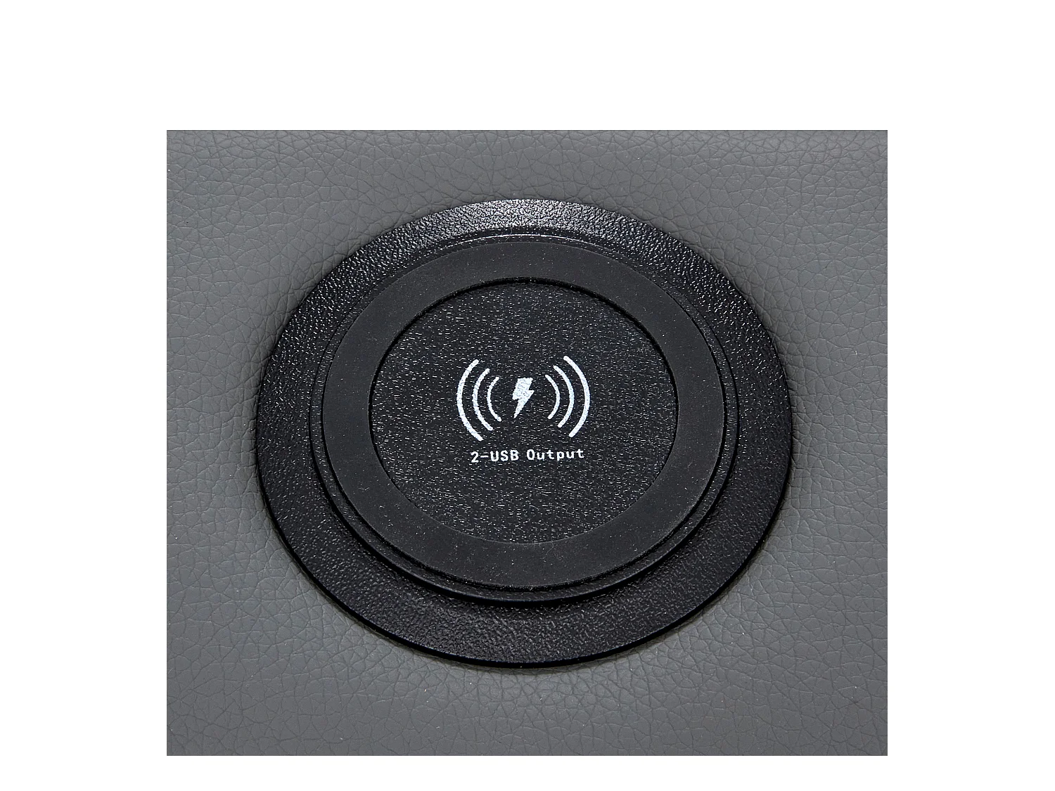 Lit coffre 160x200 cm avec sommier - tête de lit capitonnée avec LED et USB - similicuir - gris (sans matelas)