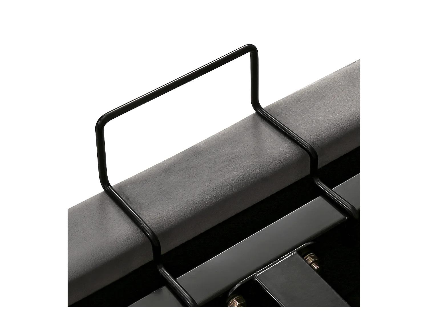 Lit coffre 180x200 cm avec sommier en bois - tête de lit capitonnée - velours - gris (sans matelas)