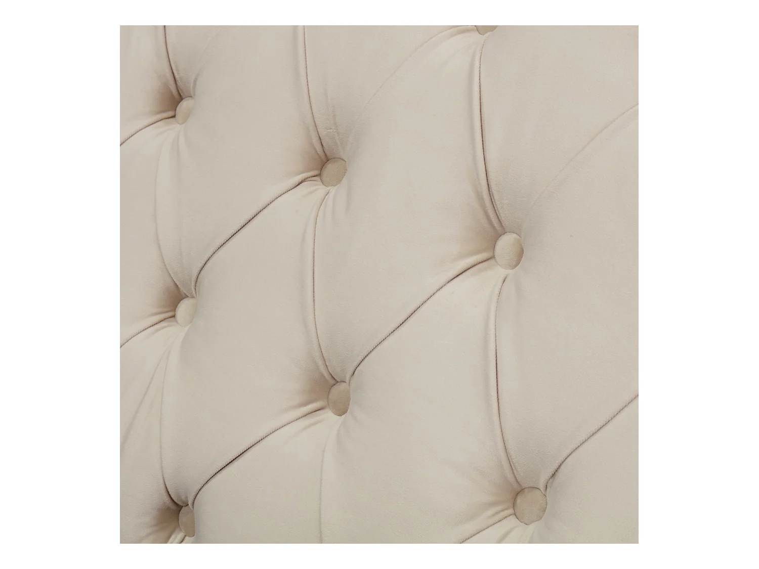 Lit coffre 180x200 cm avec sommier - tête de lit capitonnée - velours - beige (sans matelas)