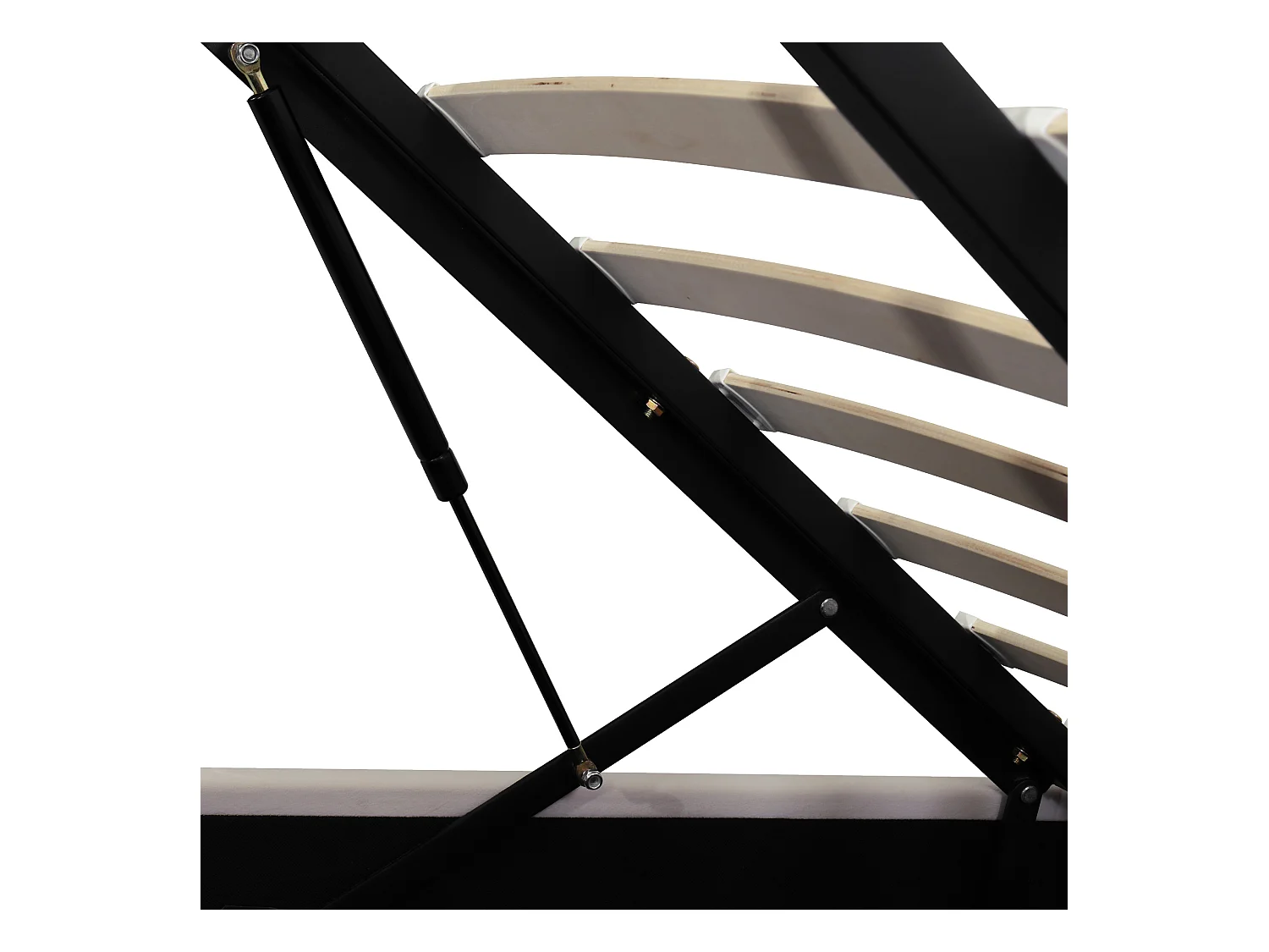 Lit coffre 180x200 cm avec sommier - tête de lit capitonnée - velours - beige (sans matelas)