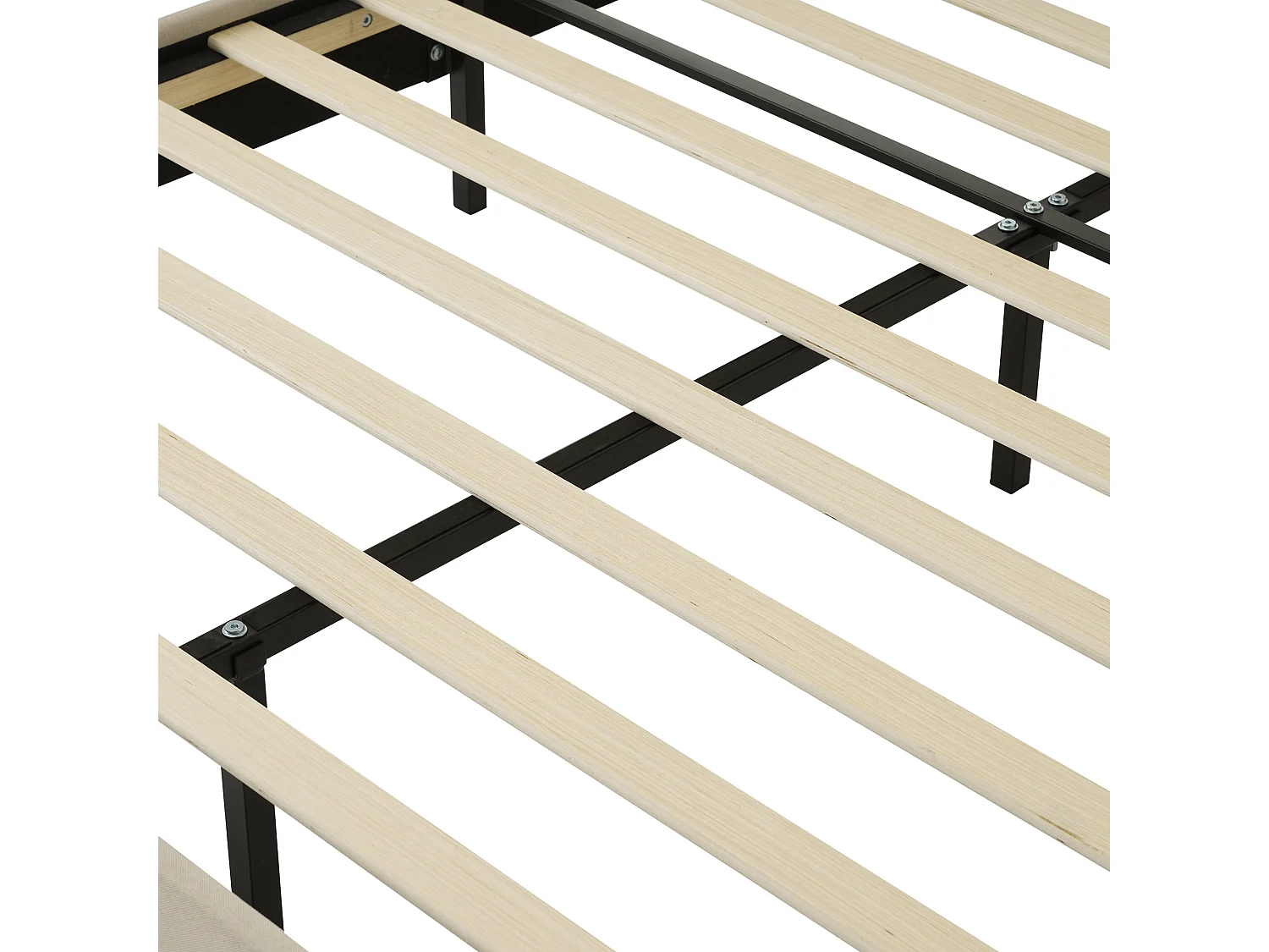 Eenpersoonsbed 90x190 cm met LED-hoofdbord, met verstelbaar hoofdbord, linnen, beige (zonder matras)