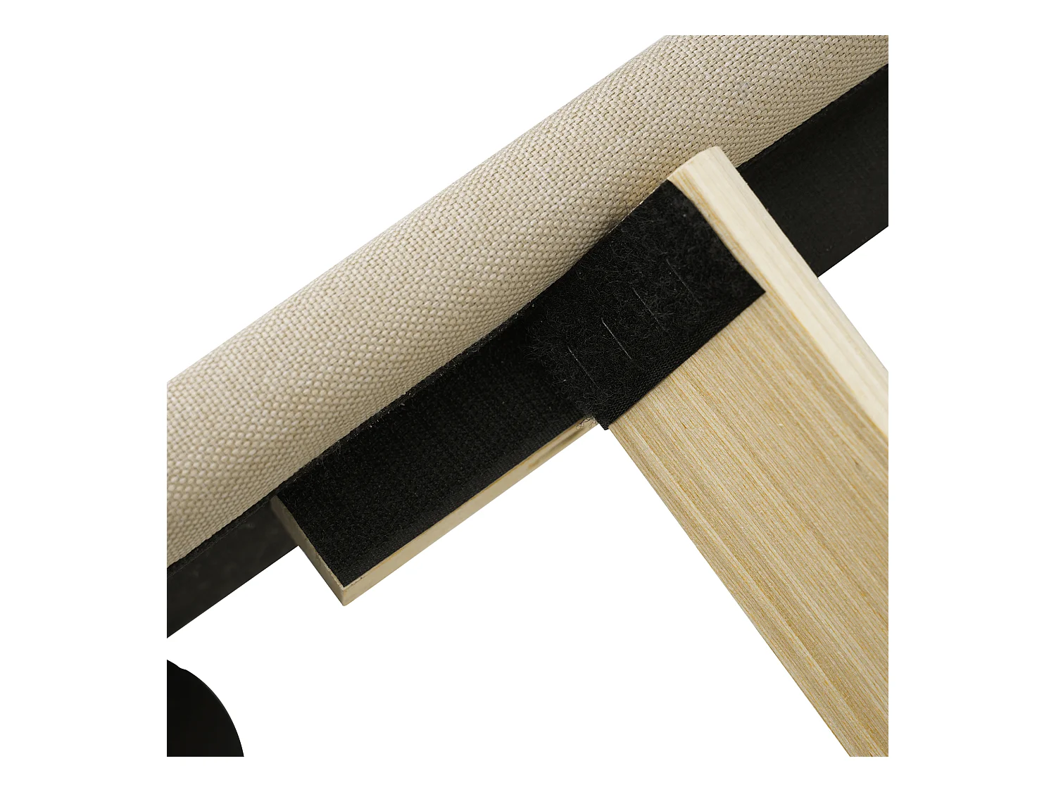 Lit enfant 90x200cm avec sommier - tête de lit réglable à LED - cadre de lit en bois - velours beige (sans matelas)