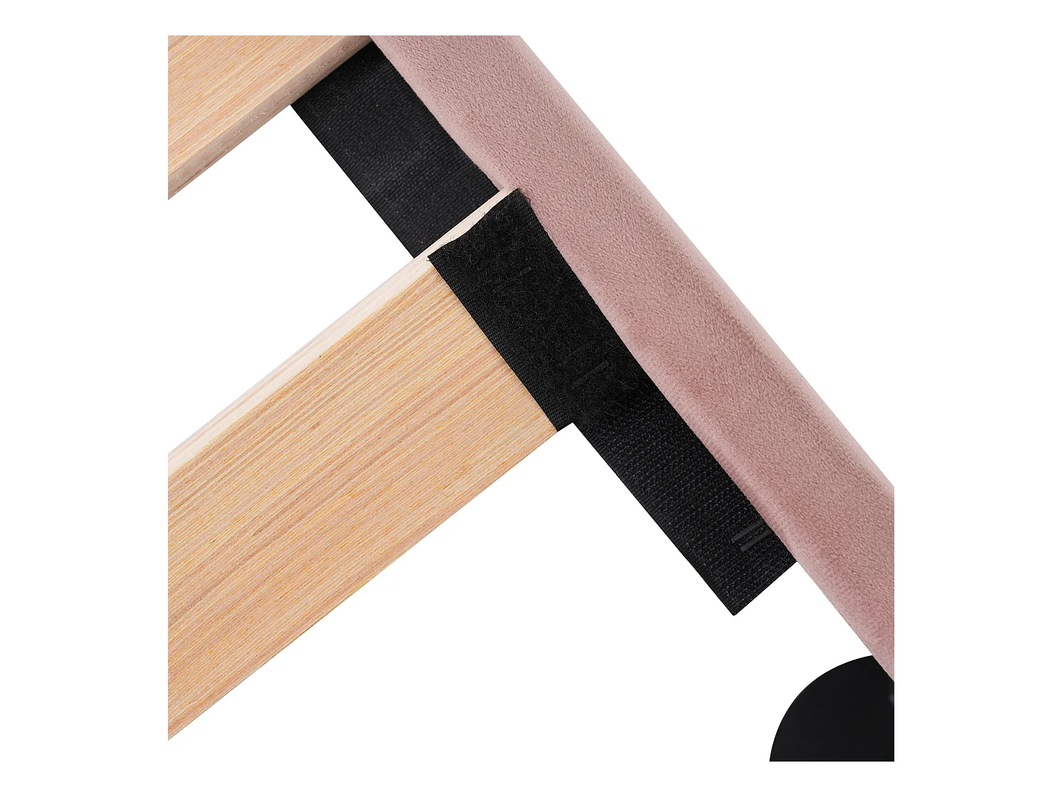 Lit enfant 90x190cm avec sommier - tête de lit réglable à LED - cadre de lit en bois - velours rose (sans matelas)