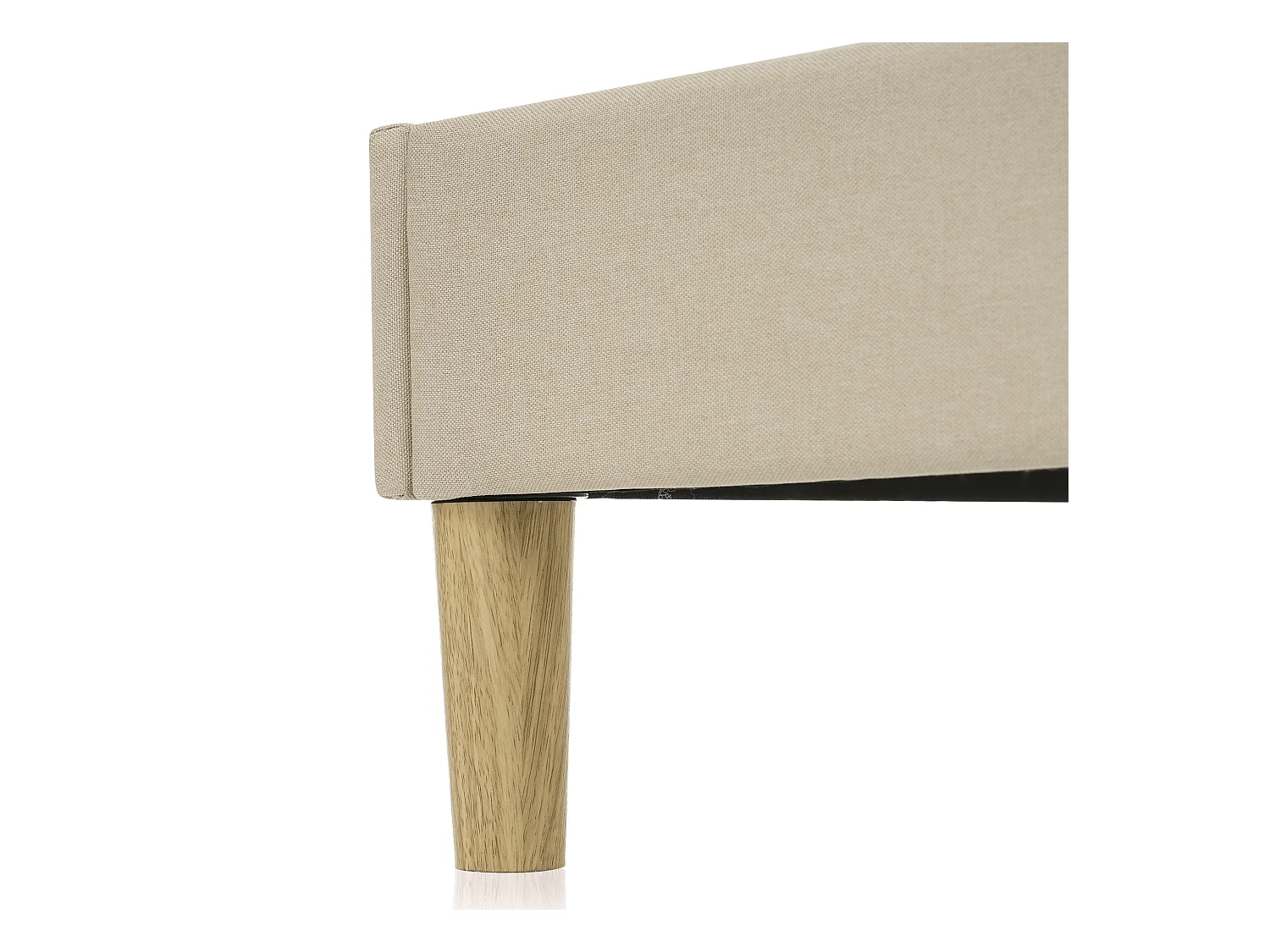 Lit enfant 140x200cm avec sommier - tête de lit réglable à LED - cadre de lit en bois - velours beige (sans matelas)