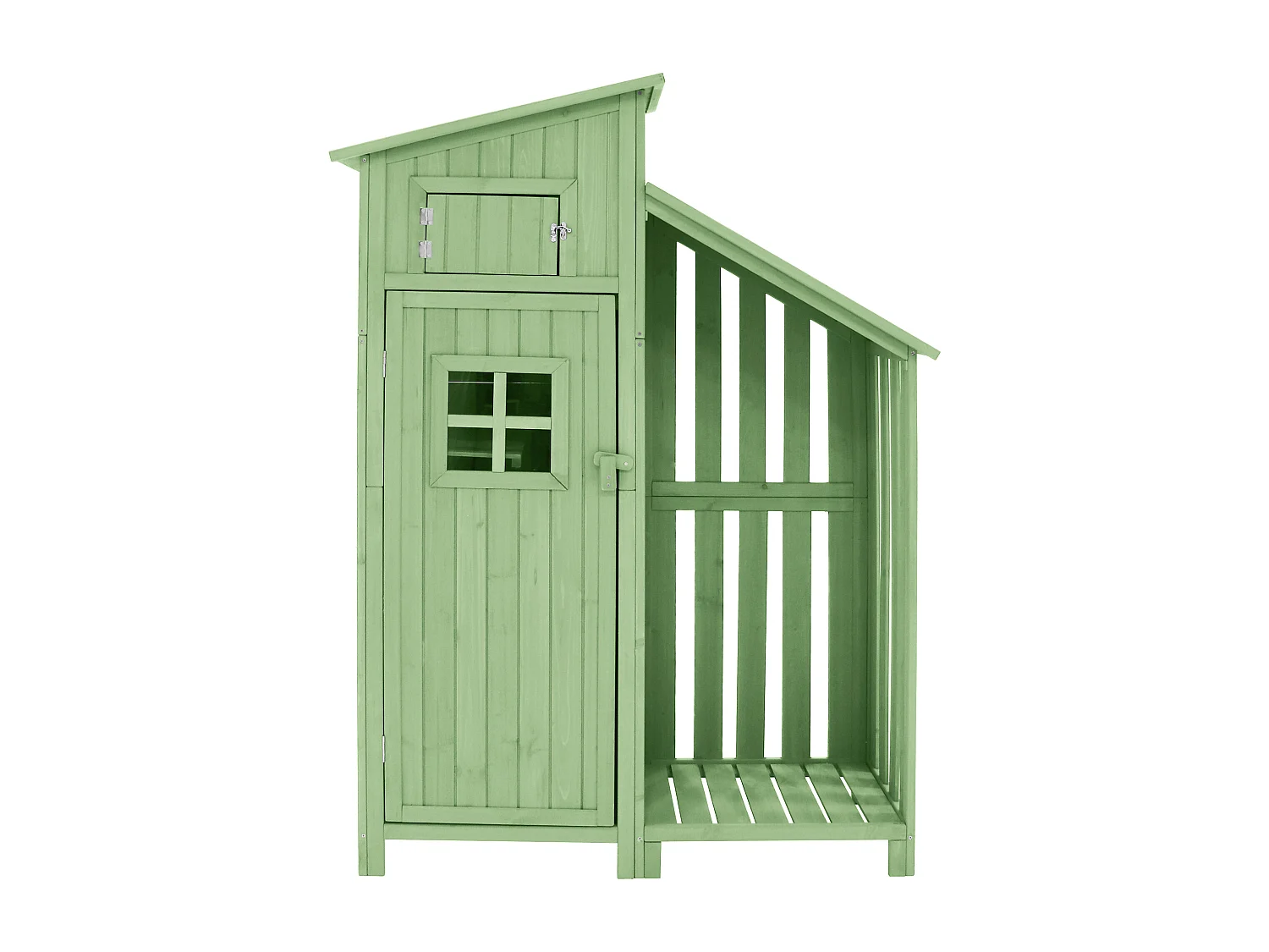 Armoire de jardin 124x46x174 cm extérieur Abri jardin en Bois - Toit PVC Imperméable - cabane pour rangement  - Vert