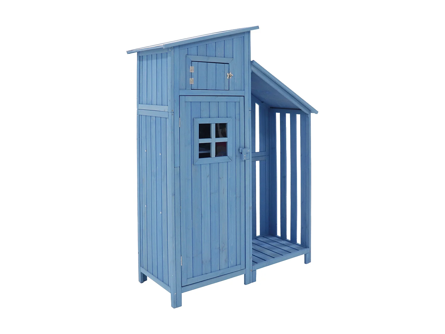 Tuinhuis van hout - Waterdicht PVC-dak - Opbergkast 124x46x174 cm - Blauw