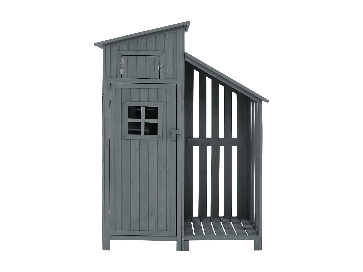 Armoire de jardin 124x46x174 cm extérieur abri jardin en Bois - Toit PVC imperméable - cabane pour rangement - gris