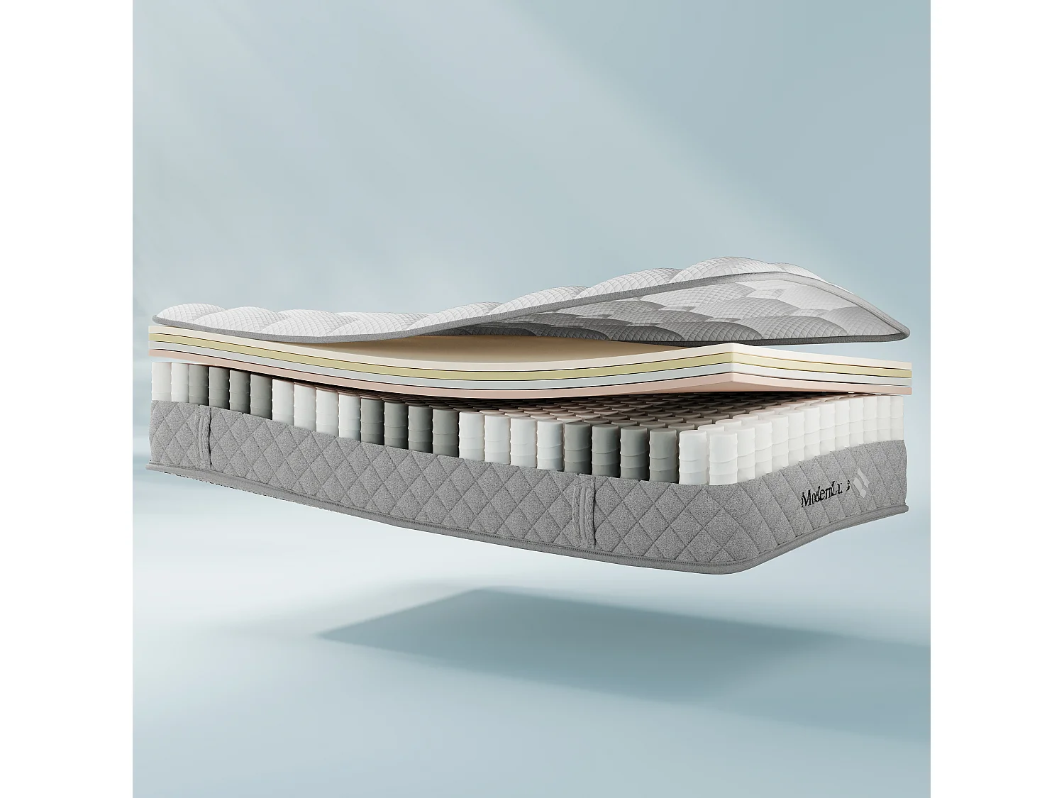 Matelas en mousse froide - 120 x 200 cm - hauteur 20 cm - avec noyau à ressorts - Mousse + Ressort - blanc