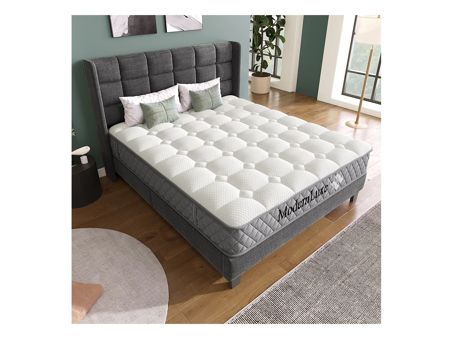 Matelas en mousse froide - 140 x 200 cm - hauteur 20 cm - avec noyau à ressorts - Mousse + Ressort - blanc