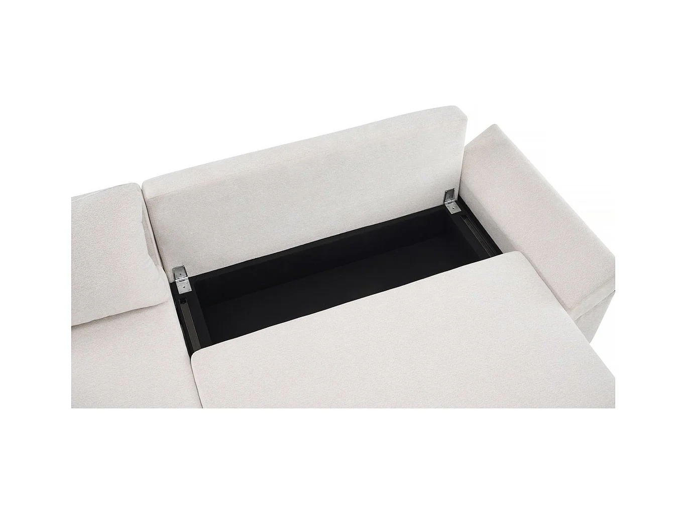 Canapé d'angle convertible et reversible en tissu texturé "Vaugirard II" - 3 places - Beige