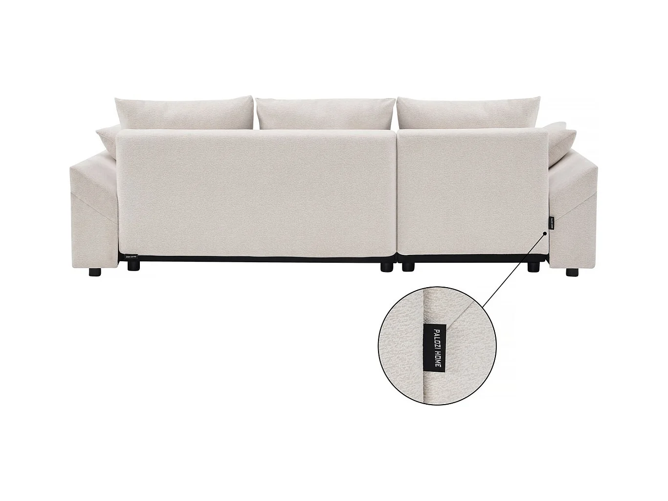 Canapé d'angle convertible et reversible en tissu texturé "Vaugirard II" - 3 places - Beige