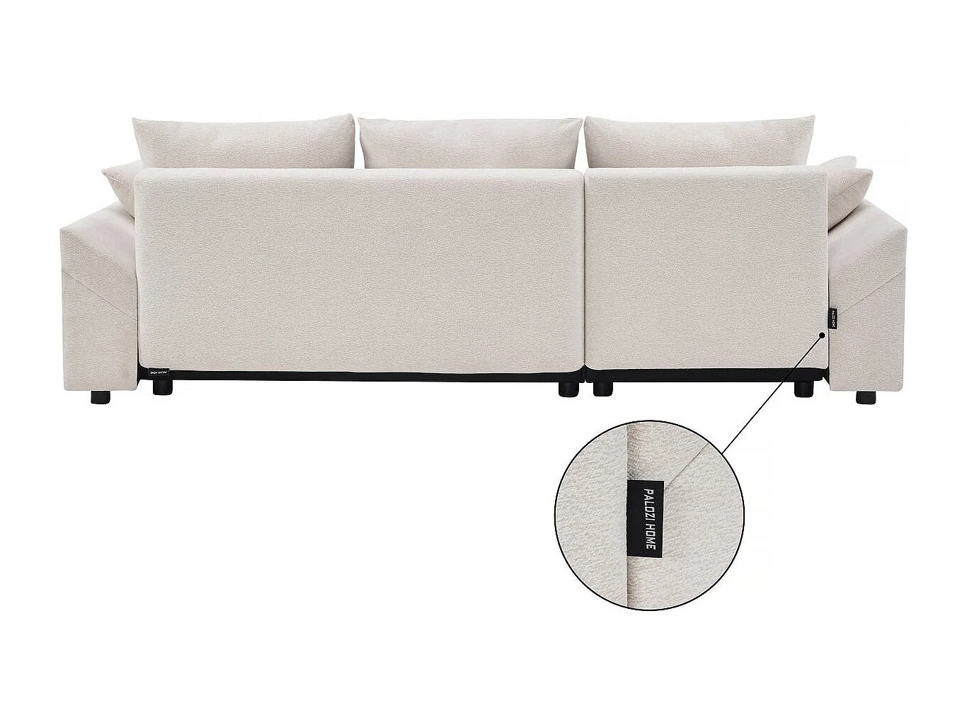 Canapé d'angle convertible et reversible en tissu texturé "Vaugirard II" - 3 places - Beige