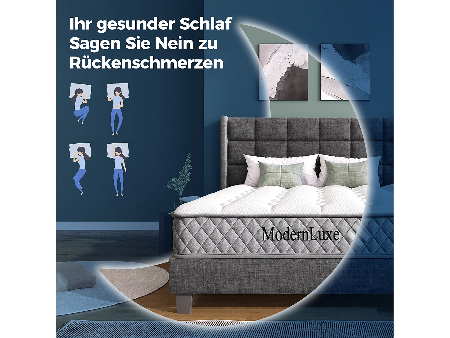 Matelas en mousse froide - 180 x 200 cm - hauteur 20 cm - avec noyau à ressorts - Mousse + Ressort - blanc