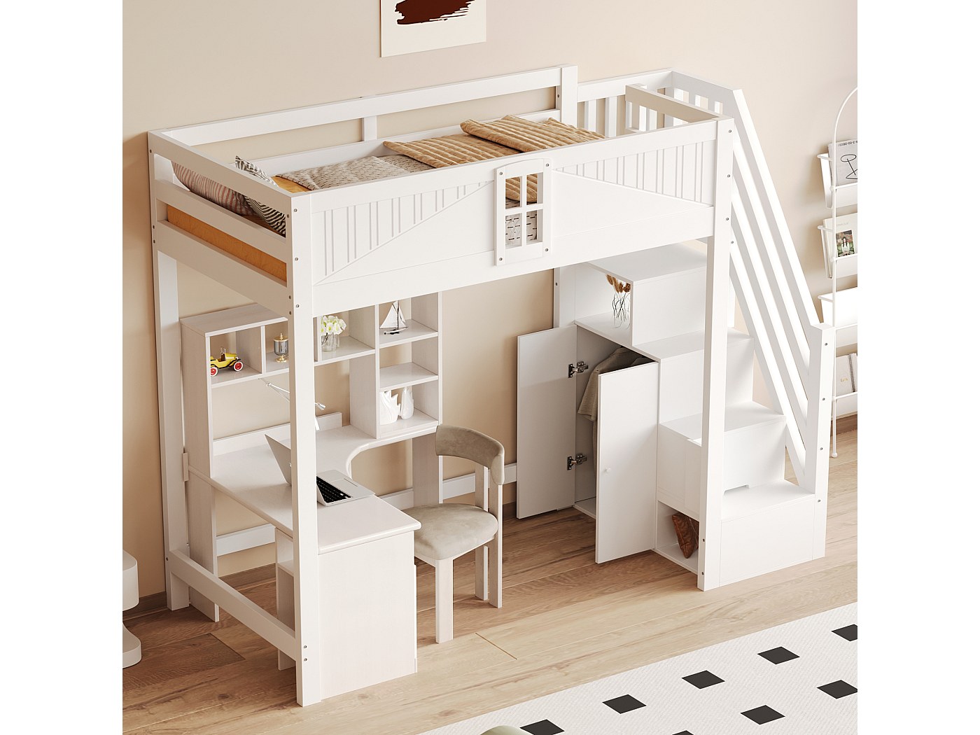 PugSDRLY - Cama Infantil Doble Apilable 90 X 200 Cm Con Cama Nido 90 X, image size:1400x1050