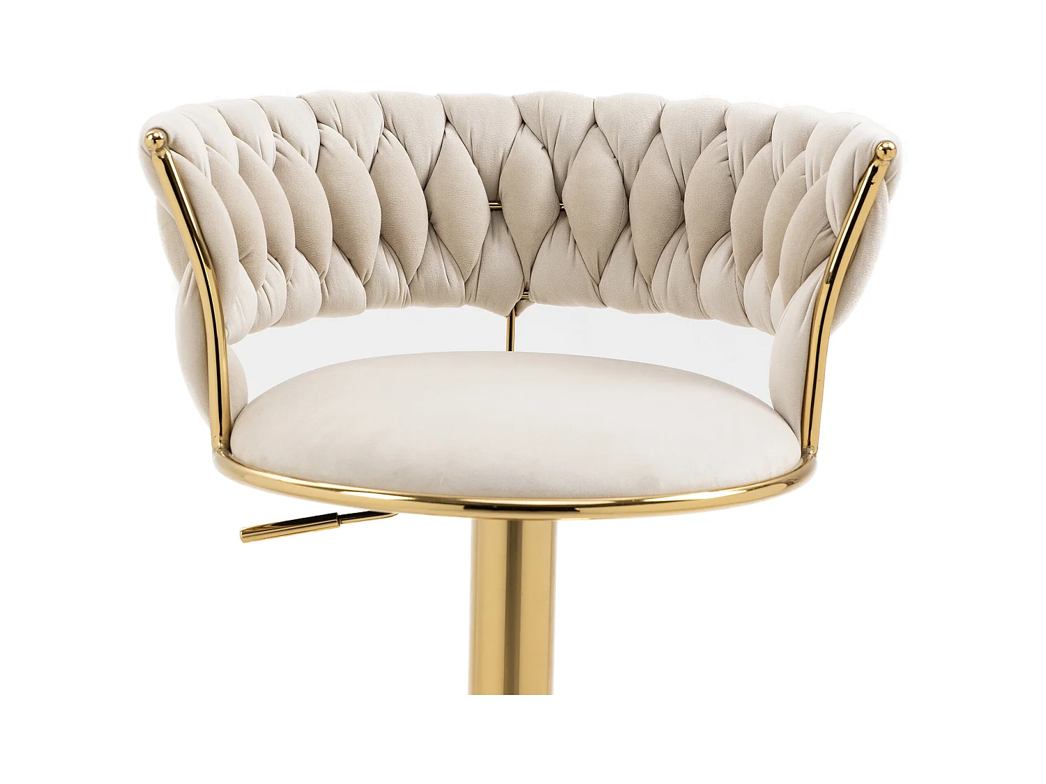 Lot de 2 tabourets de bar pivotants à 360°- 54 x 46 x 78/97 - réglable en hauteur avec dossier - velours - ivoire