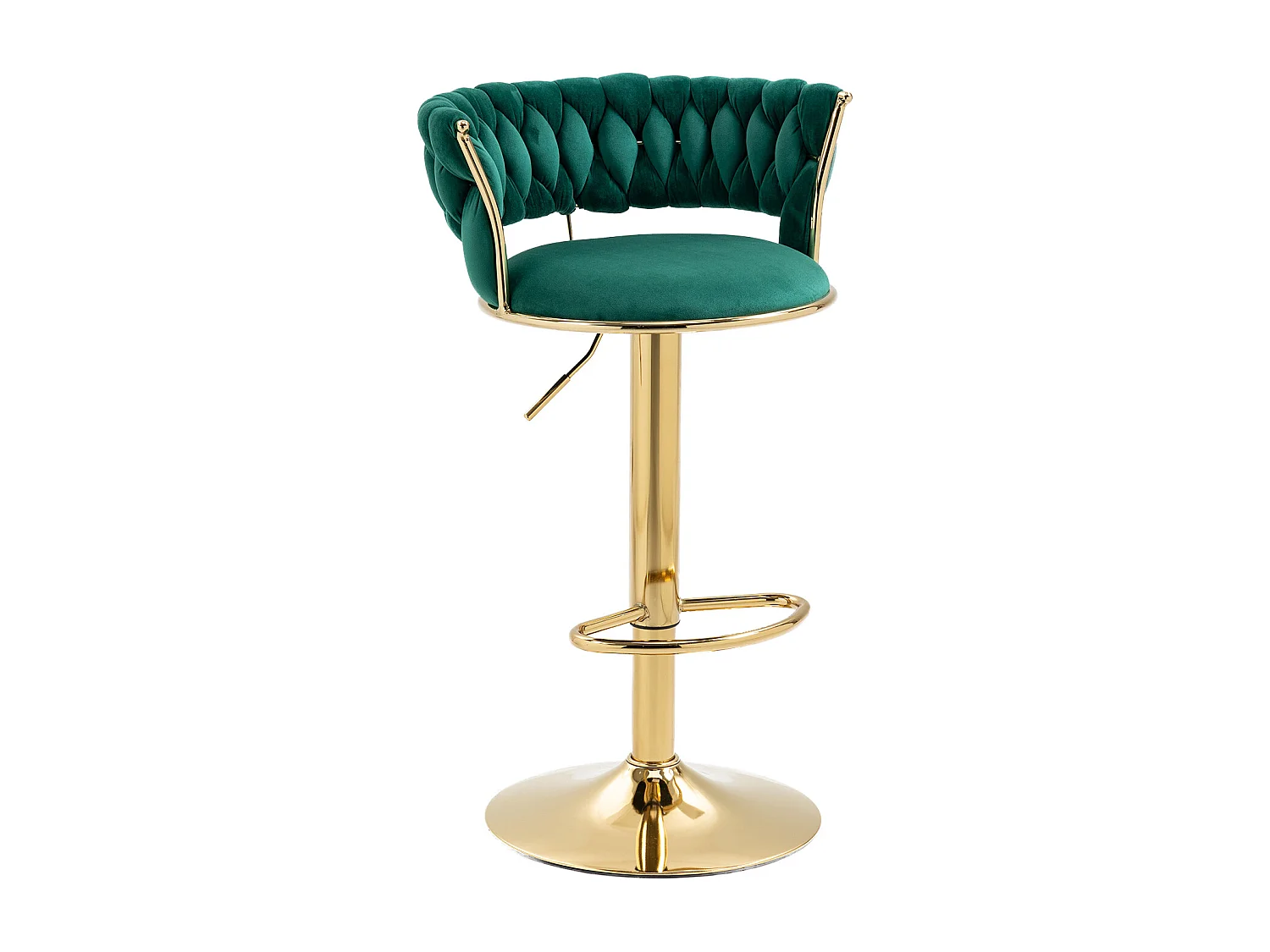 Lot de 2 tabourets de bar pivotants à 360°- 54 x 46 x 78/97 - réglable en hauteur avec dossier - velours - vert