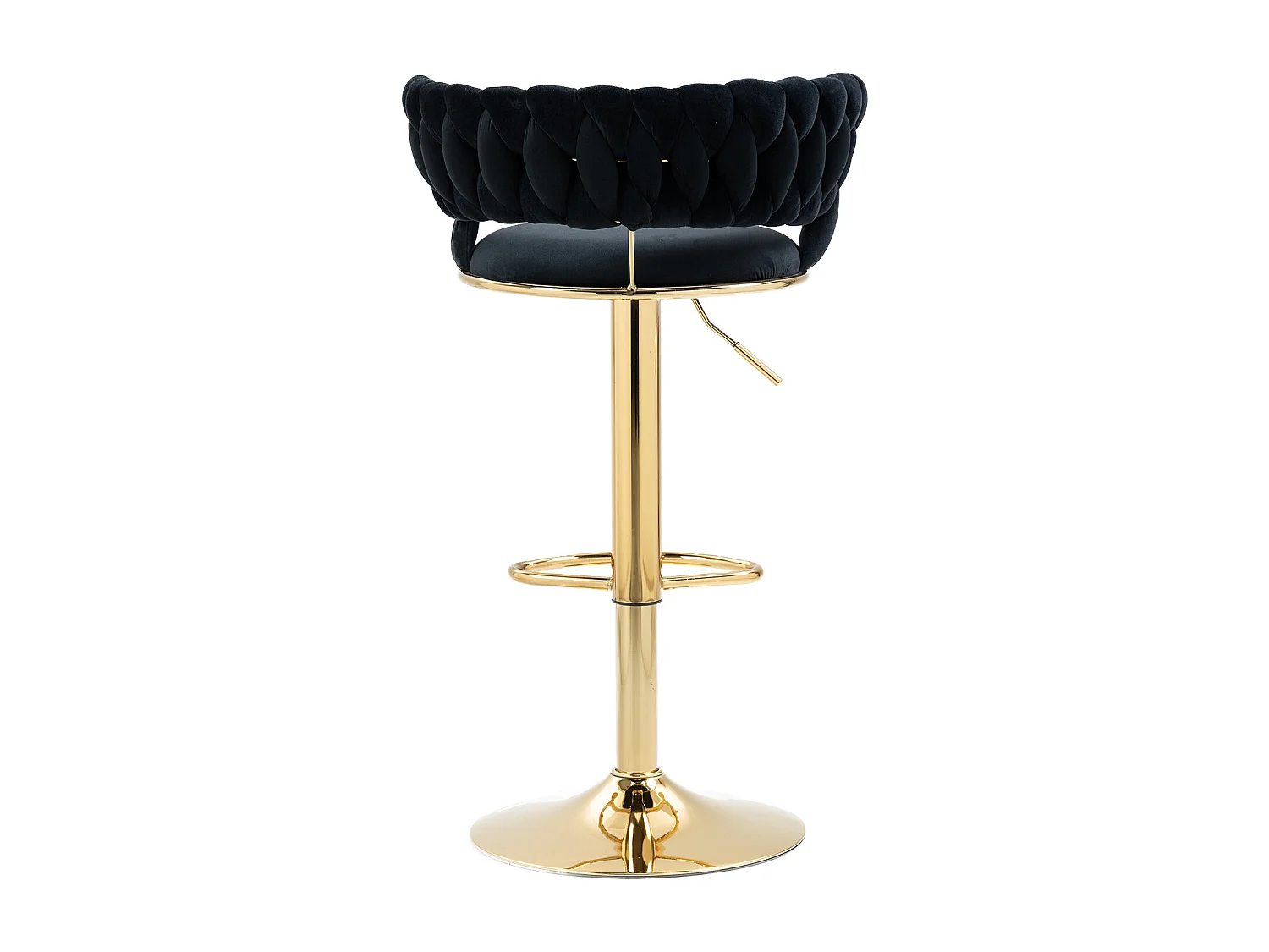 Lot de 2 tabourets de bar pivotants à 360°- 54 x 46 x 78/97 - réglable en hauteur avec dossier - velours - noir