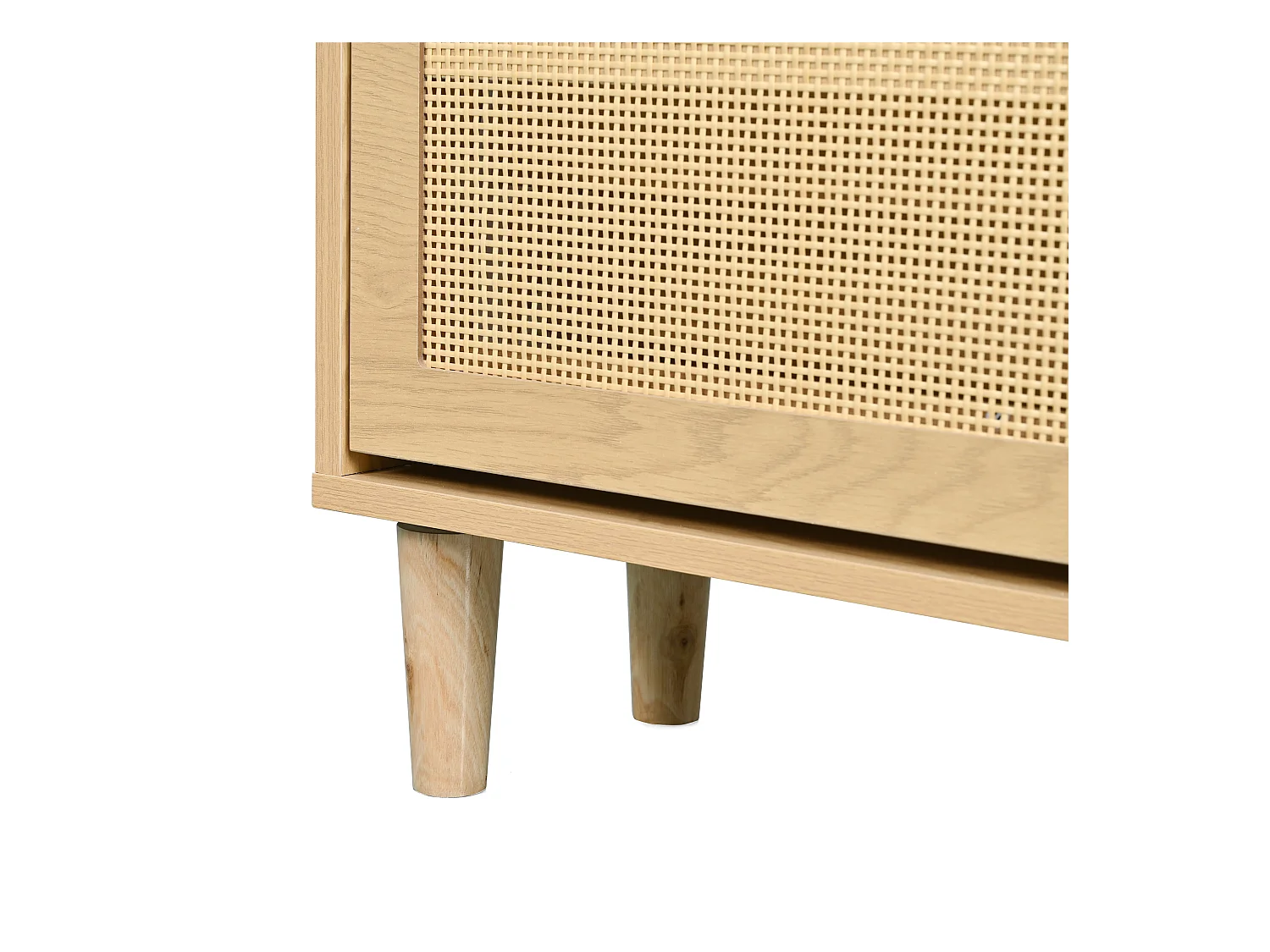 Licht naturel houten dressoir met 6 lades, metalen handgrepen, afmetingen 120 x 40 x 76,5 cm