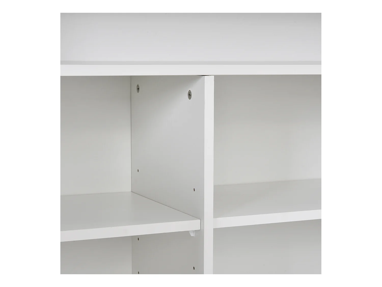 Wit dressoir met 2 deuren en open opbergruimte, spaanplaat, 108x40x92 cm