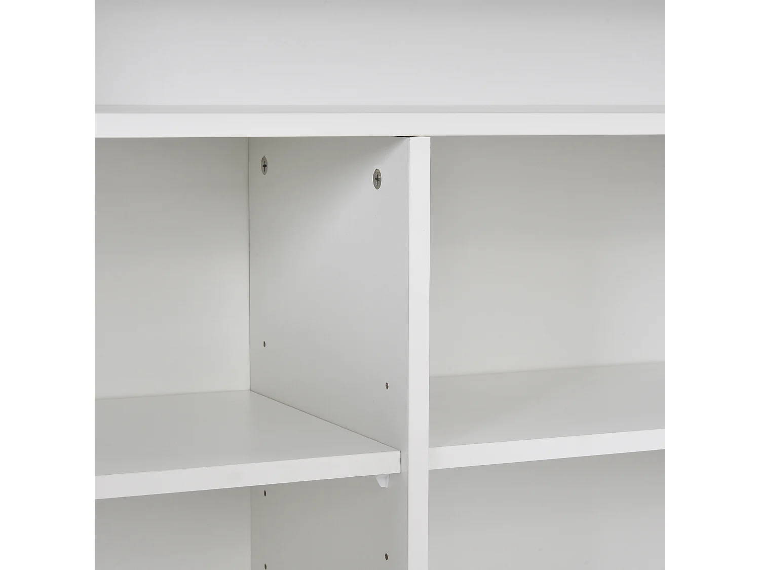 Credenza bianca con 2 ante e vano a giorno, pannello di particelle, 108x40x92 cm