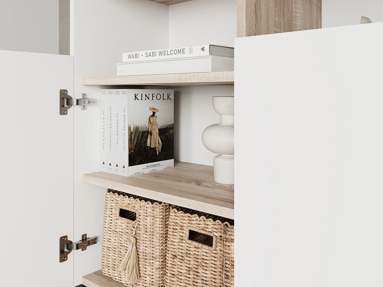 Commode 100 x 35 x 100 cm - Buffet avec portes, pieds en métal, meuble de salon mat