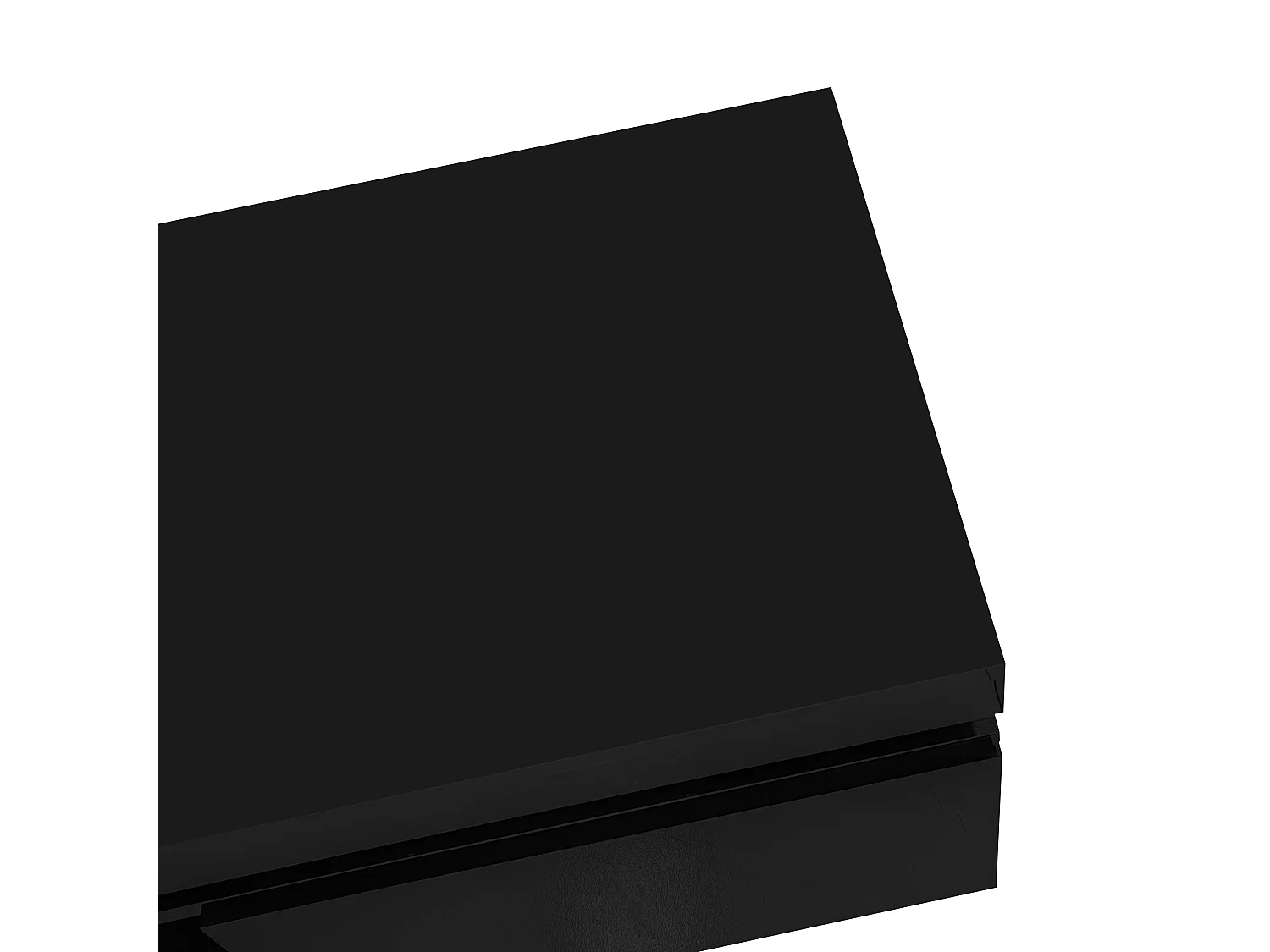 Table basse noire avec éclairage LED et tiroir, panneaux de particules, 100x50x40,3 cm