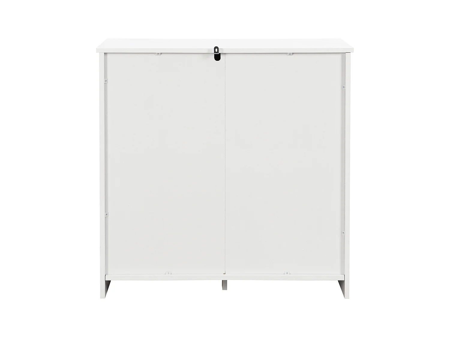 Buffet en rotin naturel avec 4 tiroirs Naturel et blanc 80x38x80cm