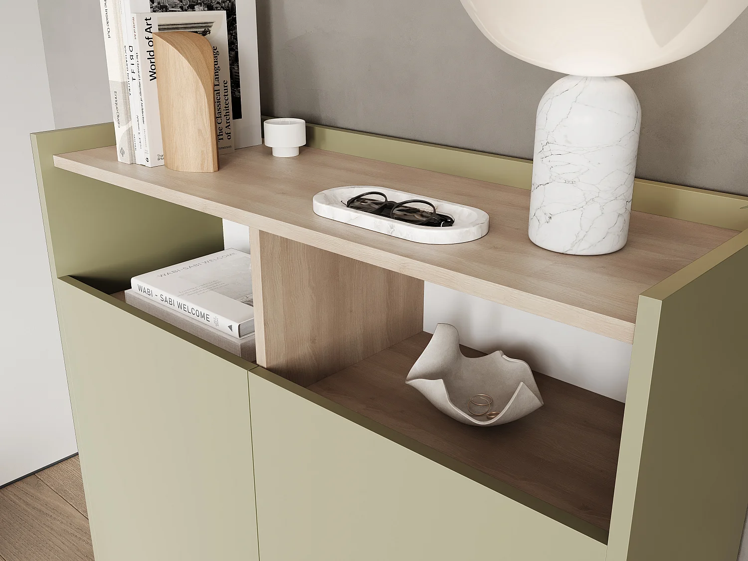 Commode 100 x 35 x 100 cm - Buffet avec portes, pieds en métal, meuble de salon mat