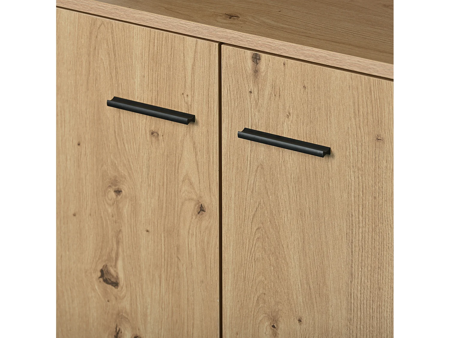 Buffet noir-brun avec 3 portes et 3 tiroirs 150 x 35 x 75,9 cm, panneaux de particules