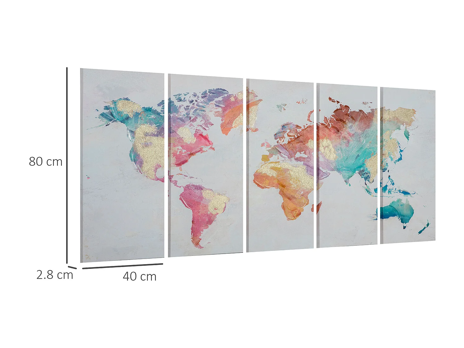 Stampa su tela in legno di pino 5 pz 80x40 cm casa e ufficio