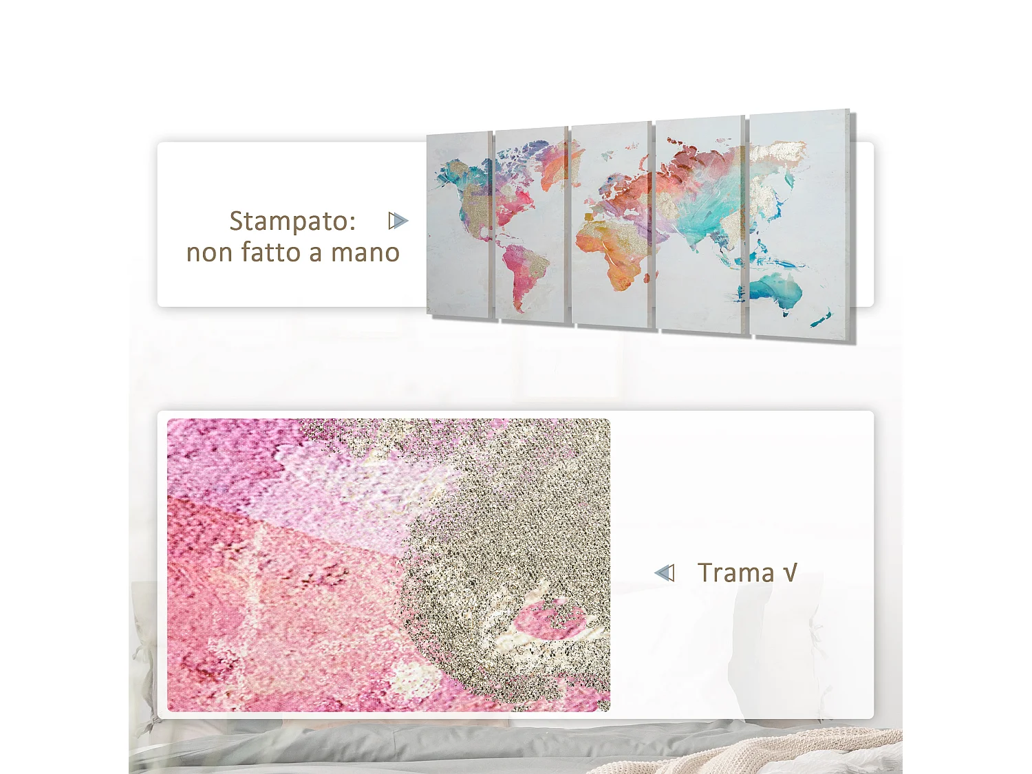 Stampa su tela in legno di pino 5 pz 80x40 cm casa e ufficio