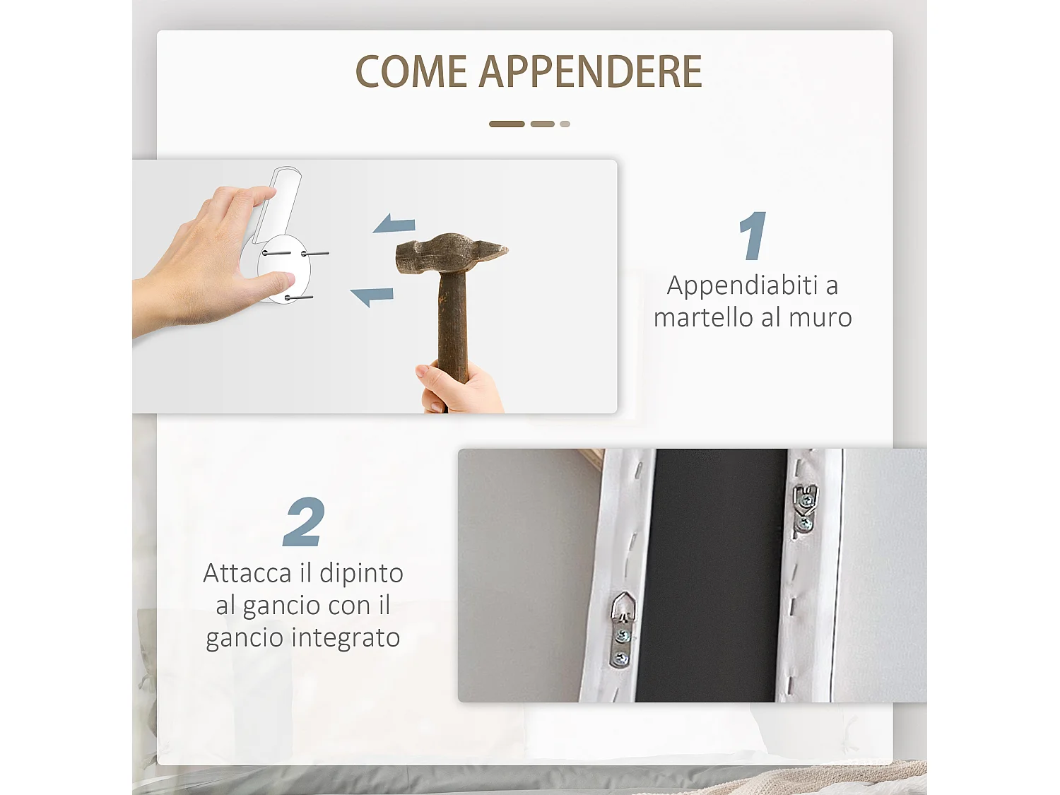 Stampa su tela in legno di pino 5 pz 80x40 cm casa e ufficio