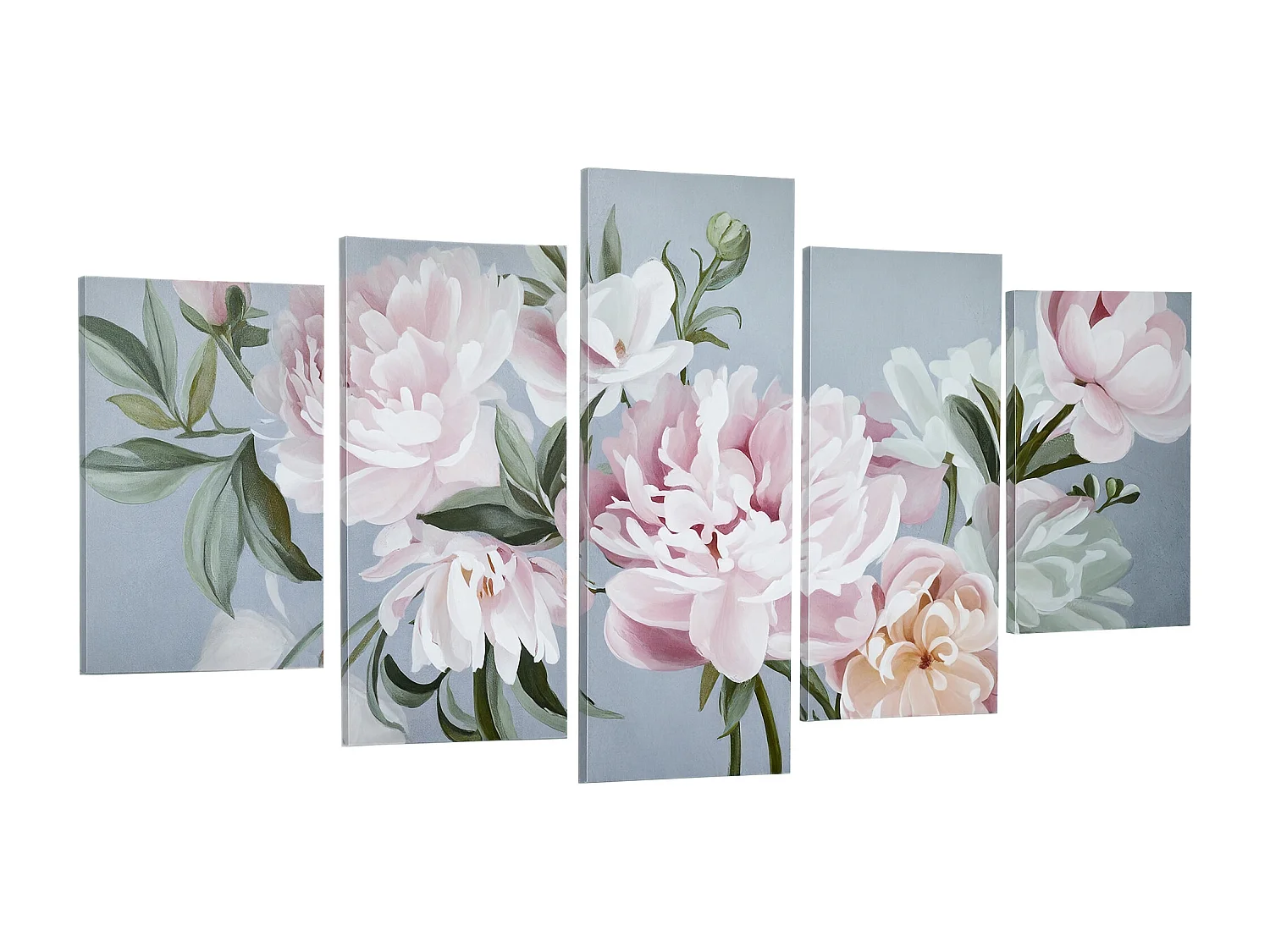 Stampa su tela in legno di pino con fiori 5 pz casa e ufficio