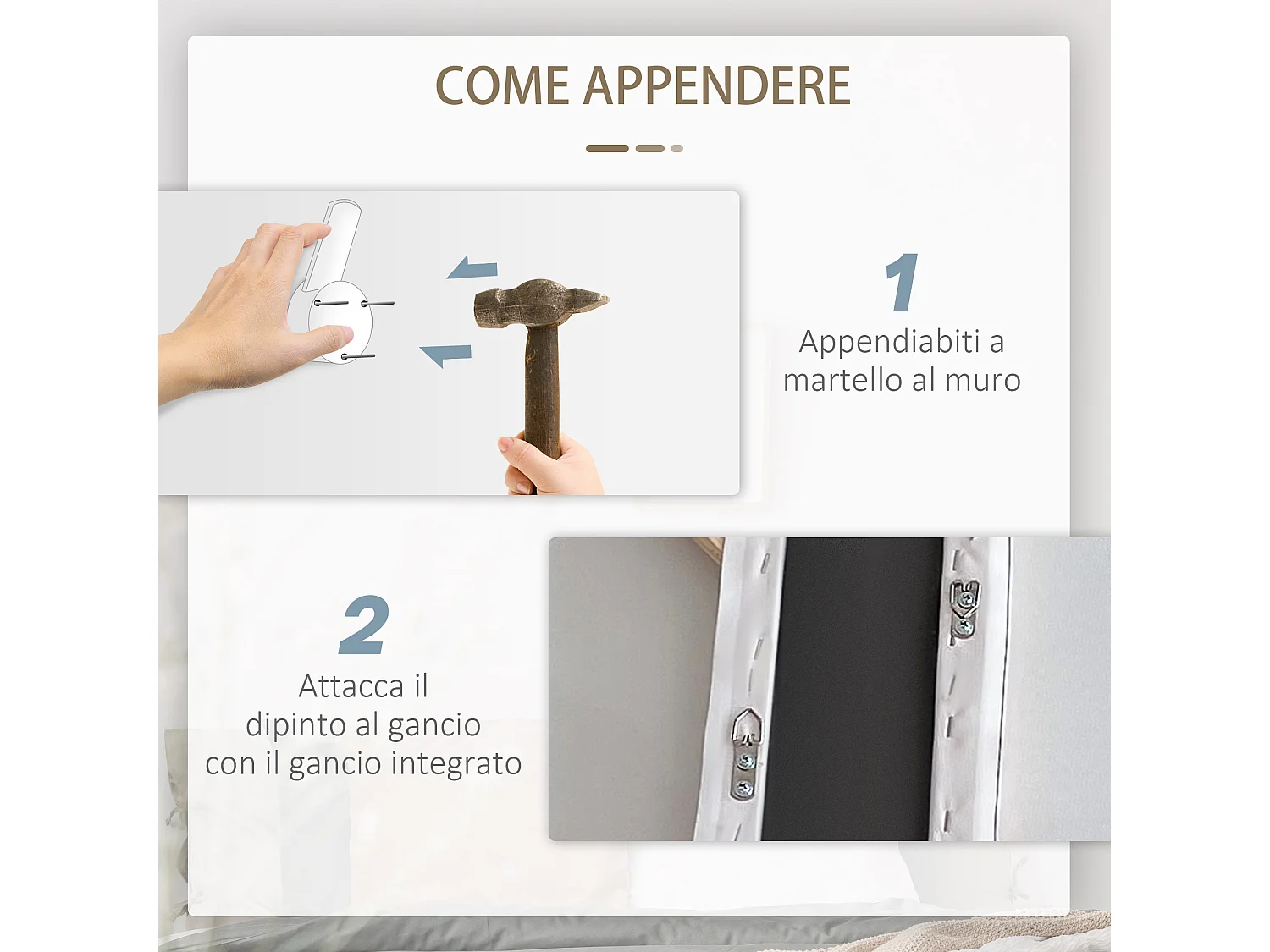 Stampa su tela in legno di pino con fiori 5 pz casa e ufficio