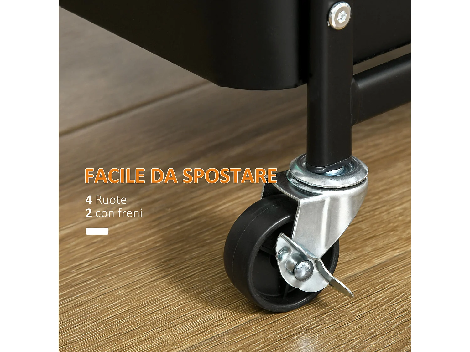 Carrello portavivande a 3 livelli con spazio multiuso e ruote