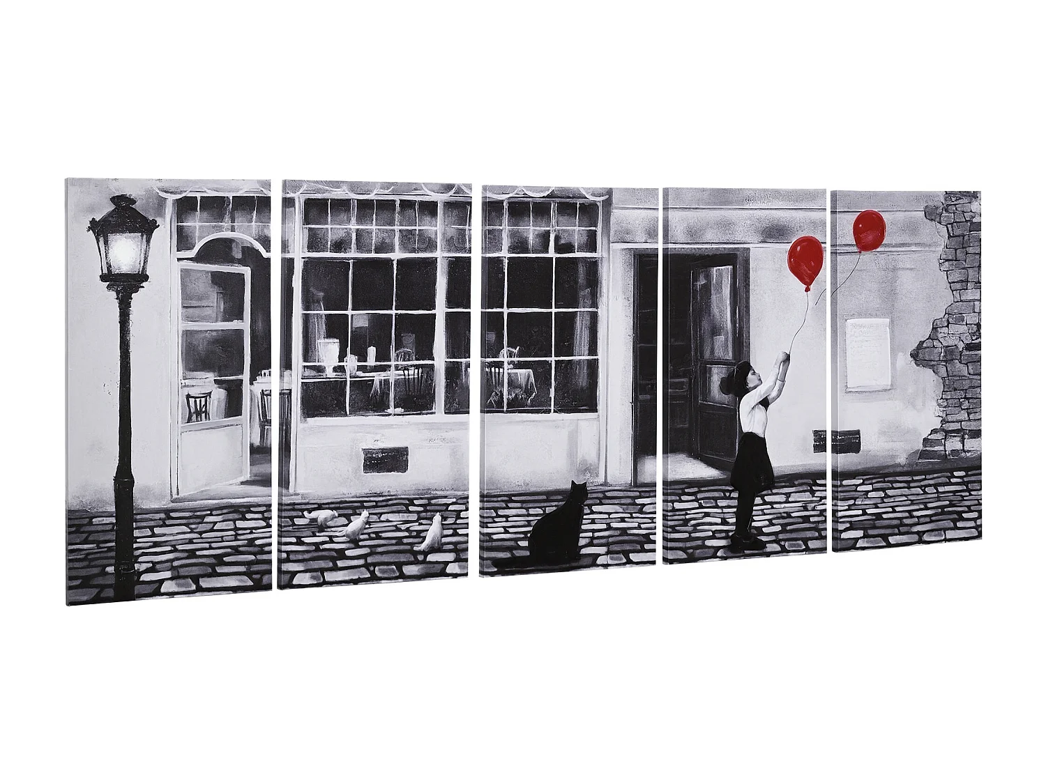 Stampa su tela in legno di pino con bambina 5 pz casa e ufficio