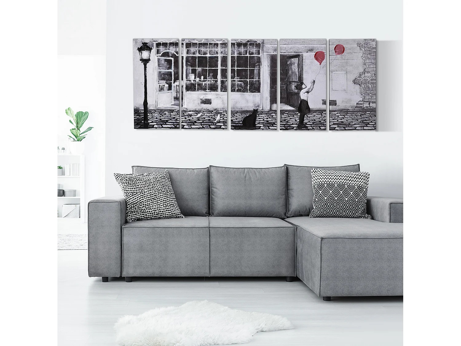 Stampa su tela in legno di pino con bambina 5 pz casa e ufficio