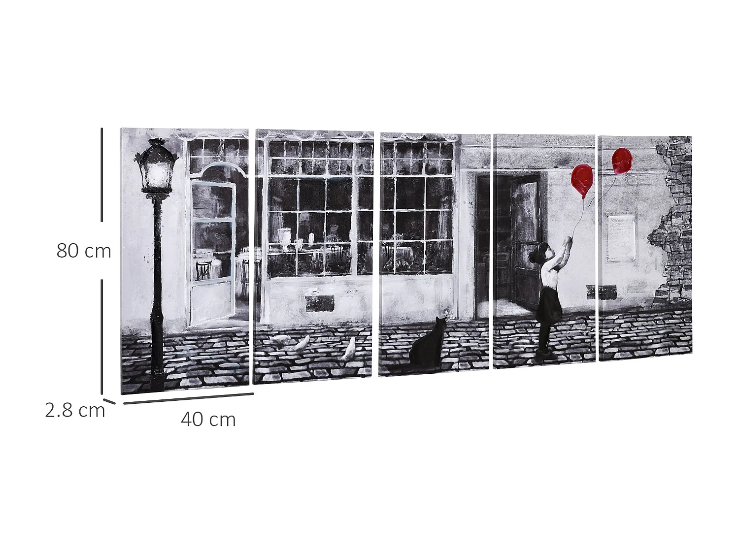 Stampa su tela in legno di pino con bambina 5 pz casa e ufficio