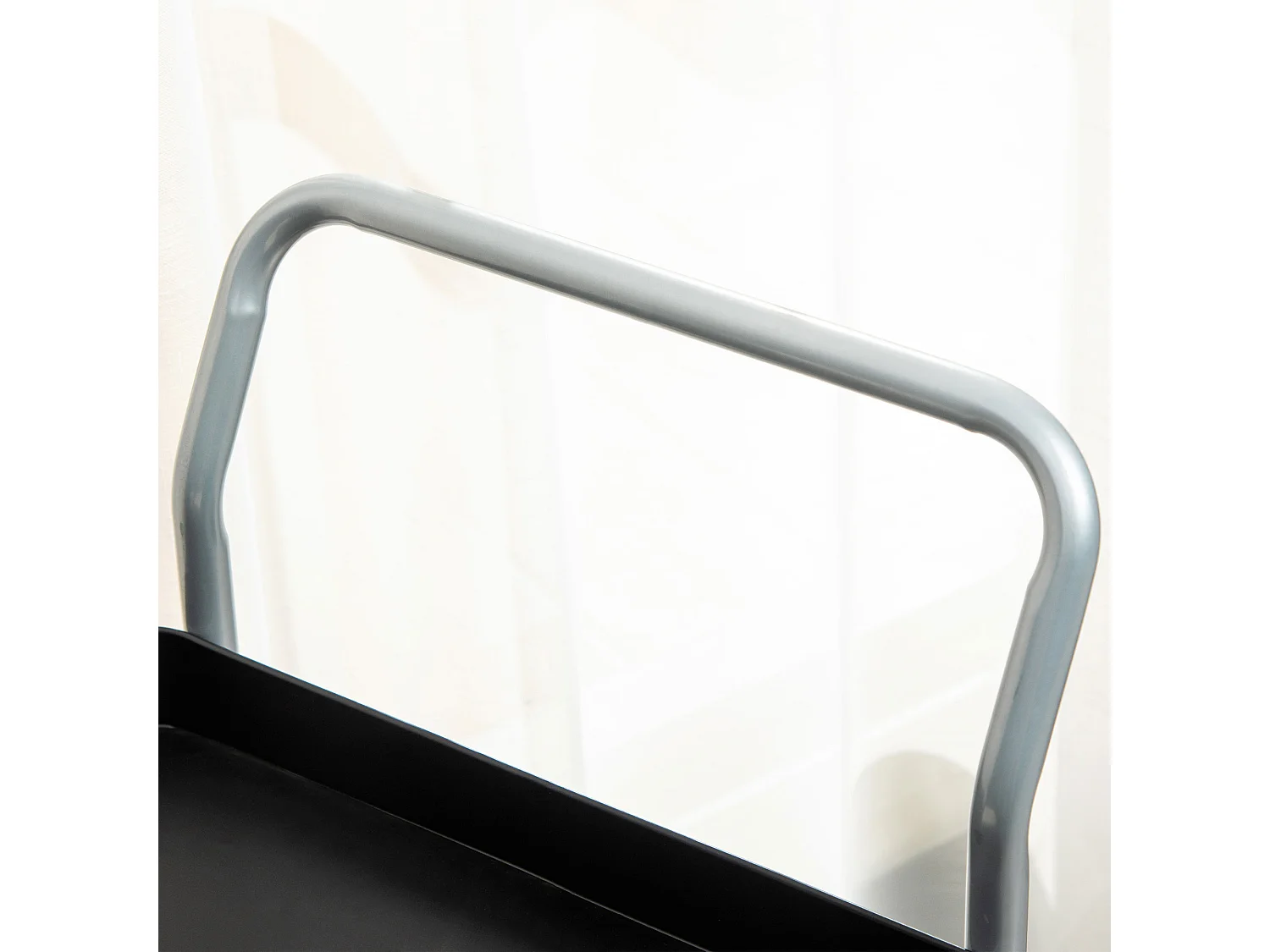 Carrello portavivande a 2 livelli con maniglie e ruote nero