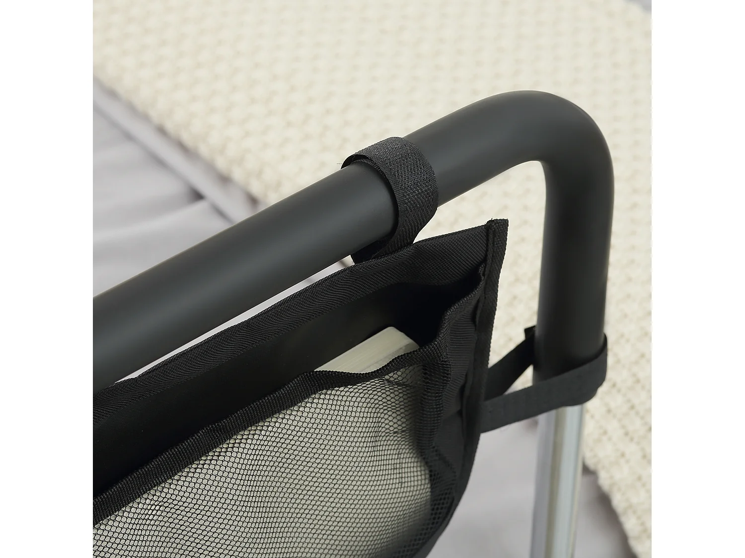 HOMCOM Maniglia per Letto in Acciaio ，Altezza Regolabile